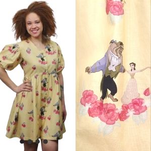 Cakeworthy Disney Boxlunch Beauty and the Beast Characters Allover Print Women L